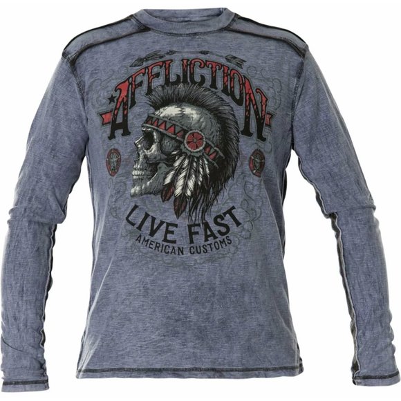AFFLICTION Men's T-Shirt L/S AC IROQUOIS Tee - Picture 11 of 12